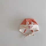Mũ nón cotton buộc dây tai thỏ mũi bông