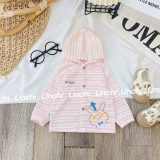 Áo khoác mũ nỉ kẻ cho bé