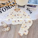 Bộ dài tay chất liệu xô muslin Unchi
