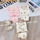 Bộ dài tay chất liệu xô muslin Unchi