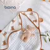 Ủ choàng Boona hạt đậu kết hợp vải muslin hoạ tiết