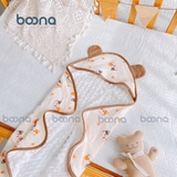Ủ choàng Boona hạt đậu kết hợp vải muslin hoạ tiết