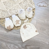 Set btbc họa tiết kèm mũ cột Anchee