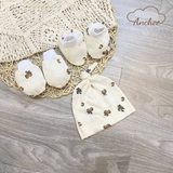 Set btbc họa tiết kèm mũ cột Anchee