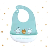 Yếm silicon ăn dặm có máng cho bé