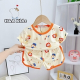 Bộ cộc tay Minky Mom in họa tiết toàn thân