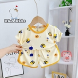 Bộ cộc tay Minky Mom in họa tiết toàn thân