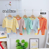 Bộ thun lạnh Minly Baby phối viền kẻ sọc cho bé