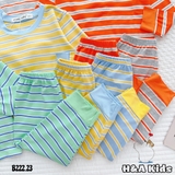 Bộ thun lạnh Minly Baby phối viền kẻ sọc cho bé