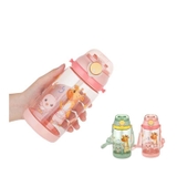 Bình uống nước kèm ống hút hình hươu 450ML cho bé