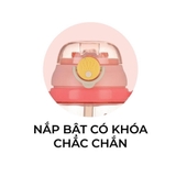 Bình uống nước kèm ống hút hình hươu 450ML cho bé