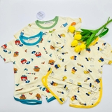Bộ Minly Baby cộc tay in hình quần vạt bầu