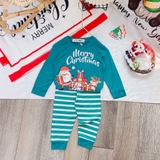 Bộ dài tay noel thun lạnh phối sọc