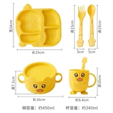 Bộ bát đĩa khay ăn dặm 6 món hình vịt