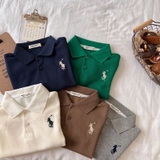 Áo Polo cổ đức dài tay cao cấp bé trai