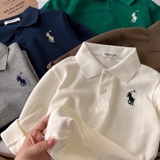 Áo Polo cổ đức dài tay cao cấp bé trai