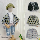 Áo khoác cardigan bé trai họa tiết