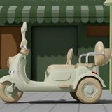 Xe máy vespa điện đôi cho bé