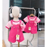 Set yếm kèm áo gấu dâu xinh xắn