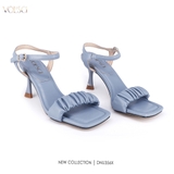 SANDAL QUAI NHÚN HỞ MŨI CAO CẤP 4CM CHÍNH HÃNG VOLSCI - DNU356