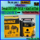 Máy hút bụi công nghiệp Dewalt DXV34P 34L 5HP, giá tốt nhất