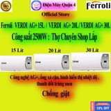 Bình nóng lạnh Ferroli VERDI AG+ 15L / VERDI AG+ 20L / VERDI AG+ 30L - 15 Lít, 20 lít, 30 lít