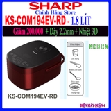 Nồi Cơm Điện Tử Sharp KS-COM194EV-RD 1.8 Lít
