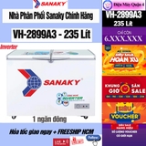 Tủ Đông Sanaky VH-2899A3 235 lít, 1 ngăn đông, inverter