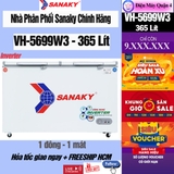 Tủ đông Sanaky Inverter 365 Lít VH-5699W3 giá rẻ, giao nhanh