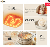 Nồi lẩu 2 ngăn Bear SB-NL60U (6L) - Bản Quốc Tế