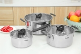 Bộ 3 nồi inox Tefal Optispace G7376S44 đường kính 16, 20, 24 cm