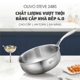 Chảo inox Olivo Steve 2485 Đường Kính 24cm - Hàng chính hãng