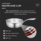 Chảo inox Olivo Steve 2485 Đường Kính 24cm - Hàng chính hãng