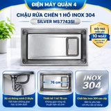Chậu rửa chén 1 hố Inox 304 Malloca SILVER MS7743SI