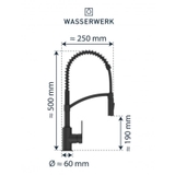 Vòi rửa bát Wasserwerk WK 3 Black with spiral spring 700556 màu đen