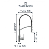 Vòi rửa bát Wasserwerk WK 3 chrome with spiral spring 700550
