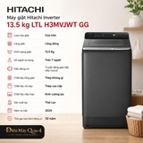 Máy giặt Hitachi Inverter 13.5 kg LTL H3MVJWT GG