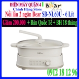 Nồi lẩu 2 ngăn Bear SB-NL60U (6L) - Bản Quốc Tế