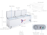 Tủ đông Sanaky Inverter 1143.5 lít VH-1399HY3, 1 ngăn đông