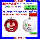 [SHARP KS-A08V] Nồi cơm điện Sharp 0.72 lít KS-A08V-WH/RD