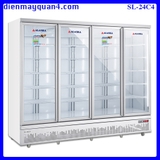 TỦ MÁT ALASKA 4 CÁNH CÓ SƯỞI KÍNH SL-24C4