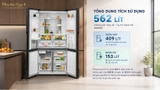 Tủ lạnh Electrolux 4 cánh Serie 800 562 lít EQE5760B-B
