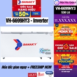 Tủ đông Sanaky Inverter 530 lít VH-6699HY3, giá tốt