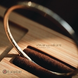 KIỀNG BẠC KHẮC LỤC TỰ OM MANI PADME HUM - S950