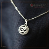 MẶT DÂY CHUYỀN CHỮ OM TRÒN ĐÍNH HẠT S950