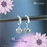 BÔNG TAI CHỮ OM TRÁI TIM TREO ĐÍNH HẠT S950