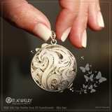 MẶT DÂY BẠC 3D HANDMADE - ĐẬU BẠC BƯỚM HOA