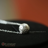 DÂY CHUYỂN BẠC MẶT CHARM TRÒN KHẮC THẦN CHÚ OM MANI PADME HUM