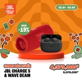 [COMBO ĐỘC QUYỀN 11] COMBO LOA BLUETOOTH CHARGE 5 & TAI NGHE BLUETOOTH JBL WAVE BEAM