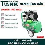 Máy nén khí không dầu tốc nhanh TUPANK TAK-35KD